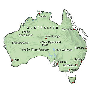 Landkarte Australiens